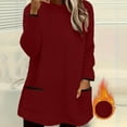 thumbnail image 2 of Dasayo Womens Tops Long Sleeve Fleece Red Winter Blouses Solid Fuzzy Dressy Pockets Sweaters Woman Shirts M, 2 of 5