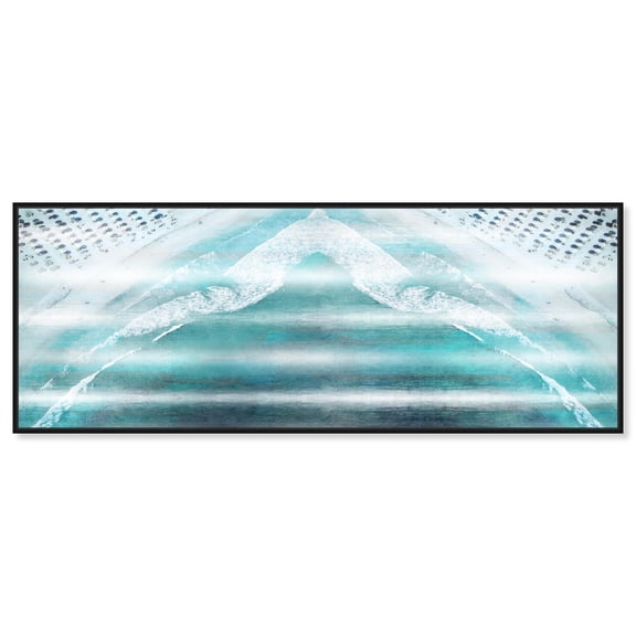 Andare in Spiaggia Panoramic Canvas Abstract Wall Decor by Art Remedy, Black Frame, 54x20