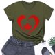 thumbnail image 2 of Camisas de Manga Corta para las Mujeres Impresión de Manga Corta Cuello Redondo, Camisa Casual de Poliéster para las Mujeres, Lavado de Manos, 2 of 8