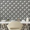 thumbnail image 3 of African Woman Peel & Stick Wallpaper, Female with Turban Modish Glasses Orderly Repeated Monochrome Art, Self-Adhesive Living Room Kitchen Accent, 3 Sizes, White Charcoal Grey, by Ambesonne, 3 of 6