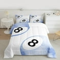 thumbnail image 2 of Feelyou Cartoon Billiards Print Queen Comforter Set, Watercolor Blue Ball Bedding Sets, Teens Boys Girls Kids Reversible Bedding Comforter Set, Super Cozy Room Decor, 3-Piece, 2 of 8