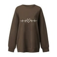 thumbnail image 2 of Gibobby Sudadera sin capucha y ocio Sudadera con capucha manga larga con cuello redondo y estampado amor para el día San Valentín para mujer (Morado, S), 2 of 3