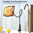thumbnail image 4 of Gooseneck Tablet Holder, Tablet Holder - Flexible Adjustable Arm In Bed For Ipad / Mobile Phone / Switch / Samsung Galaxy Tabs / Kindle Fire Hd Etc., 90cm Total Length (Black), 4 of 6