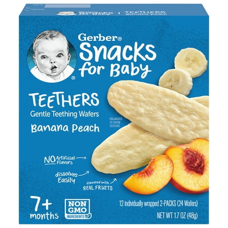Gerber Snacks for Baby Teethers, Banana Peach, 1.7 oz Box (72 Pack)