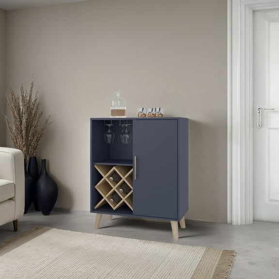 LiviNest Bar Cabinet with Wine Rack: Modern Compact Storage Solution for Small Apartments - Cross-Style Wine Rack & Scratch-Resistant Surface for Living Room & Home Bar Organization