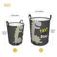 thumbnail image 5 of Bingfone Cute Dinosaur Skate On Grey Background Waterproof Foldable Laundry Hamper Bucket With Handles For Storage Bin,Clothes Hamper (Medium), 5 of 8
