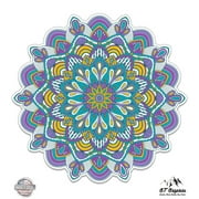 Colorful Mandala - 3" Vinyl Sticker - For Car Laptop I-Pad Phone Helmet Hard Hat - Waterproof Decal