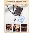 thumbnail image 5 of FaithHeart Virgin Mary Rosary Necklace for Women Black Stainless Steel Holy Blessed Bead Catholic Christian Church Jesus Crucifix Cross Necklace with Pray Card Mothers Day Jewelry Gift for Mom, 5 of 9