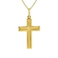 thumbnail image 4 of Precious Stars 14K Yellow Solid Gold Traditional 1.02" Cross Unisex Religious Pendant with 18" Chain Necklace, 4 of 7