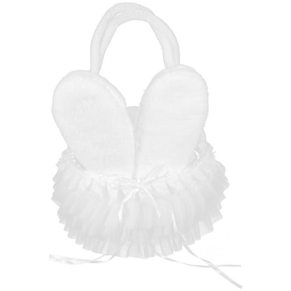 KAKOWELY Cesta de flores con orejas de conejo y asa para niña, cesta de regalo de Pascua, cesta de dulces de Pascua, suministros para fiesta de Pascua
