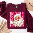 thumbnail image 5 of Pink Santa Claus Christmas Graphic Sweatshirt, 5 of 6