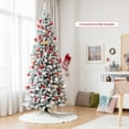thumbnail image 5 of Gymax 7.5 FT Artificial Slim Christmas Tree Unlit Snow-Flocked Xmas Pencil Tree, 5 of 10