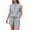 Light Blue, variant on Women's Two Piece Set, Short Sleeve Button Down Top and Drawstring Waist Shorts, Casual Matching Outfit, Lounge Set and Vacation Outfits for Women-Black