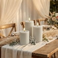 thumbnail image 6 of WYZworks Fluted Ribbed LED Pillar Candles, Loden Green, with Realistic Reflective Melted-Wax Effect – Flickering Flame, Remote, Dimmable, Flameless, Battery Operated, Home & Wedding Decor (Set of 3), 6 of 15