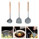 thumbnail image 4 of Silicona cocina raspador silicona colador de silicona cuchara utensilio de cocina (gris), 4 of 7