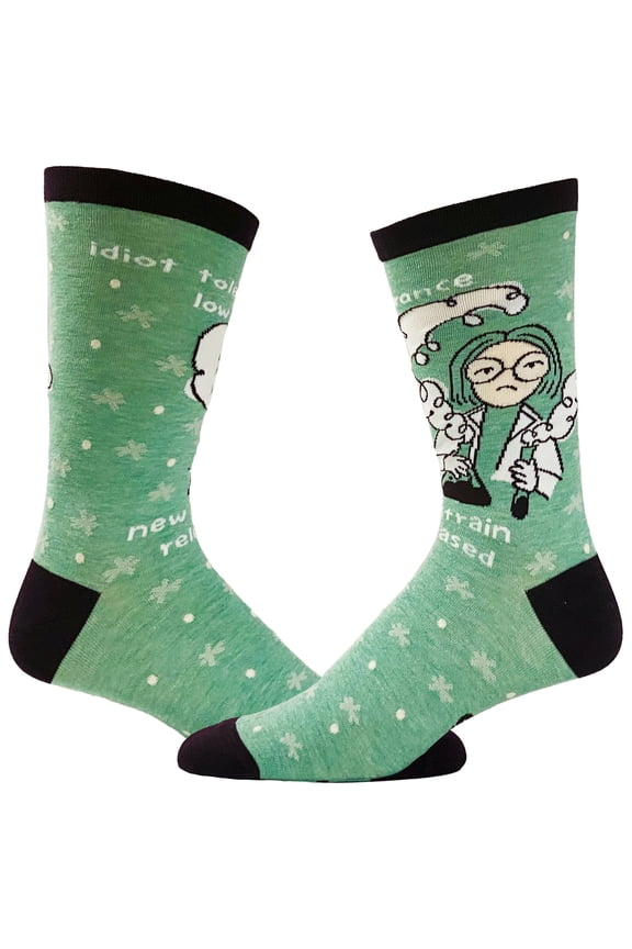 Women's Idiot Tolerance Socks Funny New Strain Released Nerdy Science Stupid People Footwear