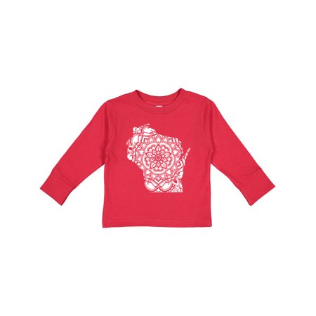 

Inktastic Wisconsin Silhouette Mandala Gift Toddler Boy or Toddler Girl Long Sleeve T-Shirt