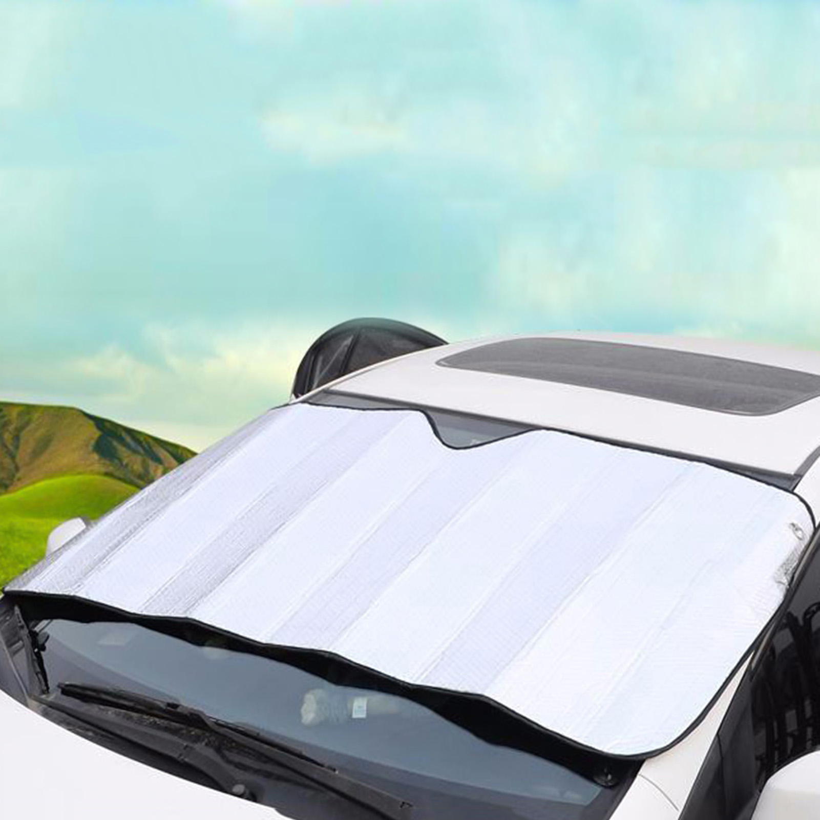 PWFE Car Sunshade Front Rear Window Curtain Shade Sun Protector