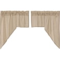 thumbnail image 5 of VHC Brands Sawyer Mill Ticking Striped Cotton Farmhouse Kitchen Curtains Rod Pocket Hanging Loops Swag Pair, Charcoal, 5 of 7