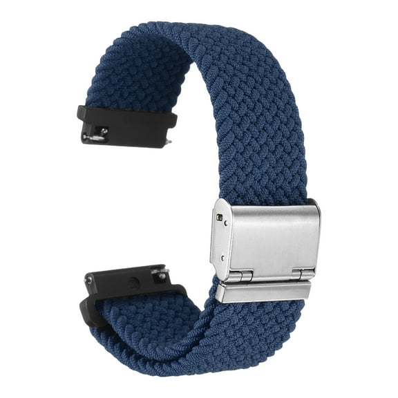Uxcell 18mm Nylon Braided Watch Bands with Stainless Steel Buckle, Dark Blue