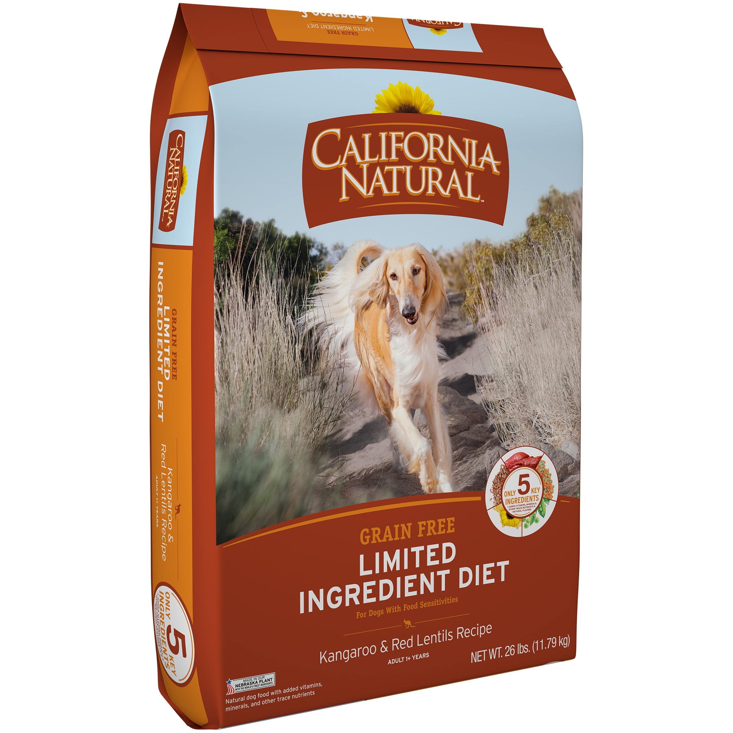 California Natural LID Grain Free Kangaroo Red Lentils Formula Dry Dog Food 26 lb