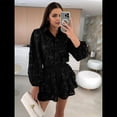 thumbnail image 4 of Conjunto de 2 Piezas de Blusa de Encaje para Mujer, Camisetas, Tops, Pantalones Cortos Ajustados, Ropa Deportiva para Fiesta y Club. Negro XL, 4 of 8