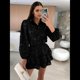 thumbnail image 4 of Conjunto de 2 Piezas de Blusa de Encaje para Mujer, Camisetas, Tops, Pantalones Cortos Ajustados, Ropa Deportiva para Fiesta y Club. Negro S, 4 of 8