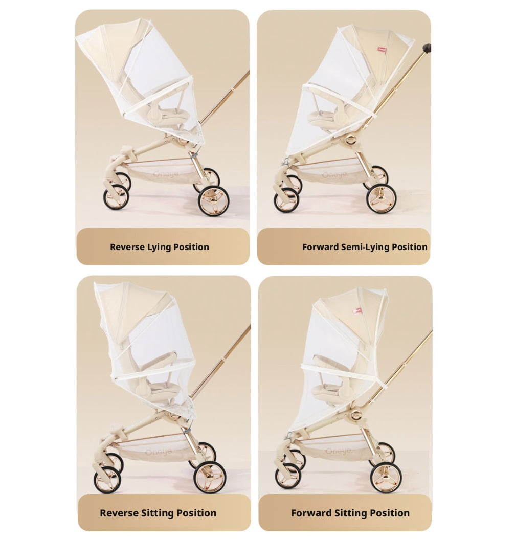 bingyu Universal Baby Stroller Mosquito Net, Full Coverage Zipper Bug Net with Sunshade, Foldable Portable for Strollers, Wagon & Pushchair