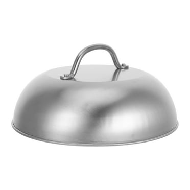 MLINS Stainless Steel Pot Lid For Grilling Metal Pan Cover For Outdoor Cooking Round Basting Cover Smashed Burger Griddle Dome