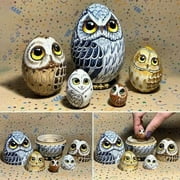 Umitay Owl Nesting Eggs Ornament Easter Nesting Doll Home Decor