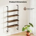 thumbnail image 3 of Costway 4-Tier Ladder Storage Shelves, Rustic Brown, 3 of 10