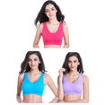 thumbnail image 4 of PPCHVOY 3-Pack Sports Bras for Women High Impact Yoga Running Bras with Removable Pads, Plus Size S-7XL Wirefree Vest Style Workout Tank Tops, 4 of 6