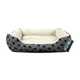thumbnail image 3 of Harper Lane Monaco Rectangular Plush Pet Bed, Blue Curves, 3 of 3