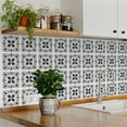 thumbnail image 3 of Mi Alma Gray Floral Peel & Stick Tiles - Vinyl Backsplash 8x8, 3 of 9