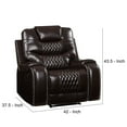 thumbnail image 5 of Recliner with Leatherette Upholstery and Diamond Tufts, Brown, 5 of 5