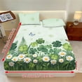 thumbnail image 2 of COEQINE Bed Sheets Set 3 Piece Twin XL Size Bedding Sheet Set, Comfort Easy Care Long Lasting Bedsheet & Pillowcases for Twin XL Size Bed for St. Patrick's Day Decor, Green Clover Daisy Butterfly, 2 of 5