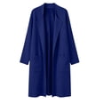 thumbnail image 5 of cocolona Trench Coat for Women Open Front Long Sleeve Solid Color Long Jacket Notch Lapel Lined Fall Winter Wool Coat with Pockets, 5 of 7