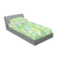 thumbnail image 2 of Ambesonne Nature Fitted Sheet & Pillow Sham Set, Leaves Forest Pattern, Twinxl, Multicolor, 2 of 2