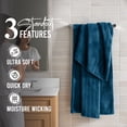 thumbnail image 4 of RIVERSIDE Bath Towel 4 Pack 30x60 Soft Cotton Quick Drying Large Towels for Bathroom - Dark Blue, 4 of 9