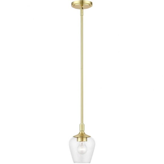 1 Light Pendant in Transitional Style-16.5 inches Tall and 5.75 inches Wide-Satin Brass Finish Bailey Street Home 218-Bel-4829179
