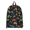 thumbnail image 3 of Game Controller Black Pattern Backpack for School, Cute School Bag with Adjustable Shoulder Straps and Padded Back, 15.7"x11.8"x5.5", 3 of 5