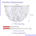 thumbnail image 3 of 2 PCS Semicircle Worship Flags, 53.5 Inches Praise Dance Flags with Scalable Rods, Shiny Worship Flag, Metallic Silver Praise Flag, Semicircle Worship Banner for Stage Performance, Church Dance, 3 of 5