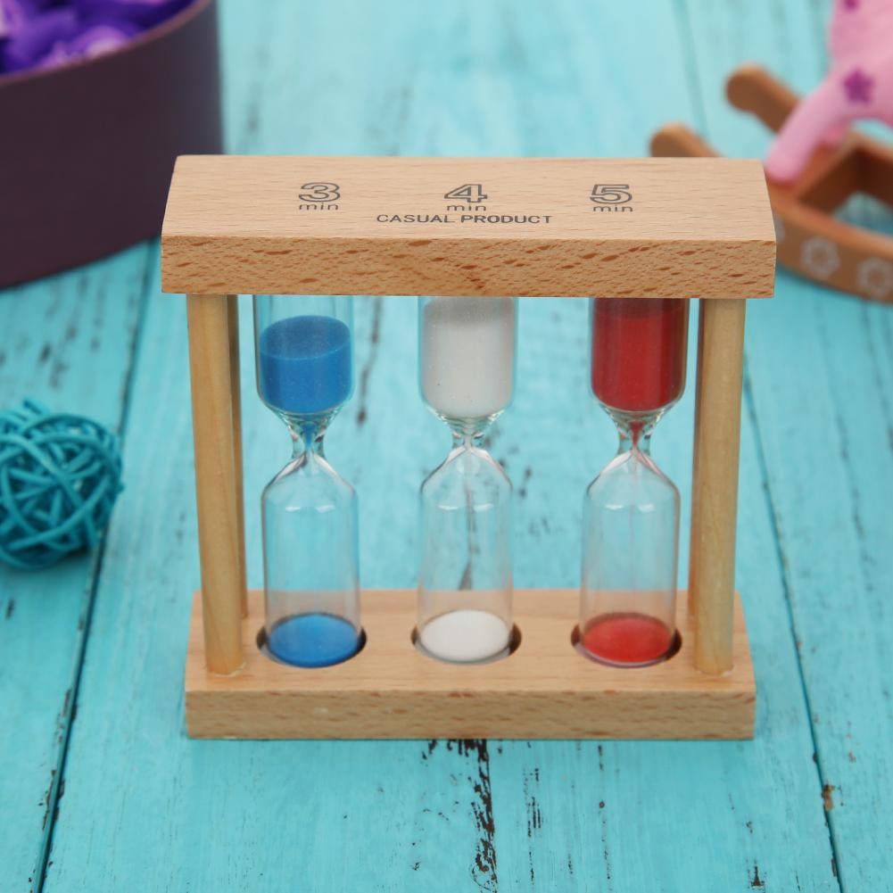 Creative 3/4/5 Minute Wood Hourglass Sandglass Sand Clock Timers Gift Decor /KT 