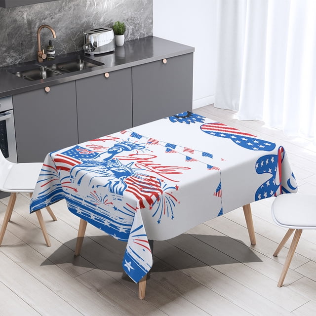 Decoración del Día de la Independencia, Regalos de la Independencia, Mantel de poliéster para mesa de centro, mesa de comedor, mantel impermeable y resistente al aceite, mantel decorativo del Día de l
