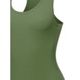 thumbnail image 4 of A2Y Women's Fashion Basic Premium Cotton Racerback Tank Body Suit Ash Olive XL, 4 of 5