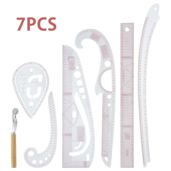 Fznkrag Sample Grading Sewing Tailor Rulers Cutting Line Straight French Curve Multifunctional Plastic Patchwork Ruler Set Tools