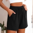 thumbnail image 5 of Daiosportswear Women'S Summer Linen Shorts Elastic Waisted Drawstring with Pockets，Shorts for Women Black M(M), 5 of 6