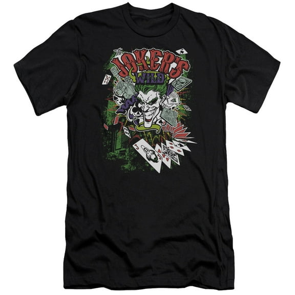 Batman Jokers Wild S/S Adult 30/1 T-Shirt Black