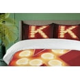 thumbnail image 4 of Ambesonne Old Lamp Alphabet Duvet Cover Set, K Letter Vintage, 2-Calking, Burgundy Vermilion Cream, 4 of 7