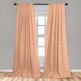 thumbnail image 5 of Ambesonne Orange Curtains, Groovy Soft Triangles, Pair of 28"x63", Pale Orange Ivory, 5 of 5